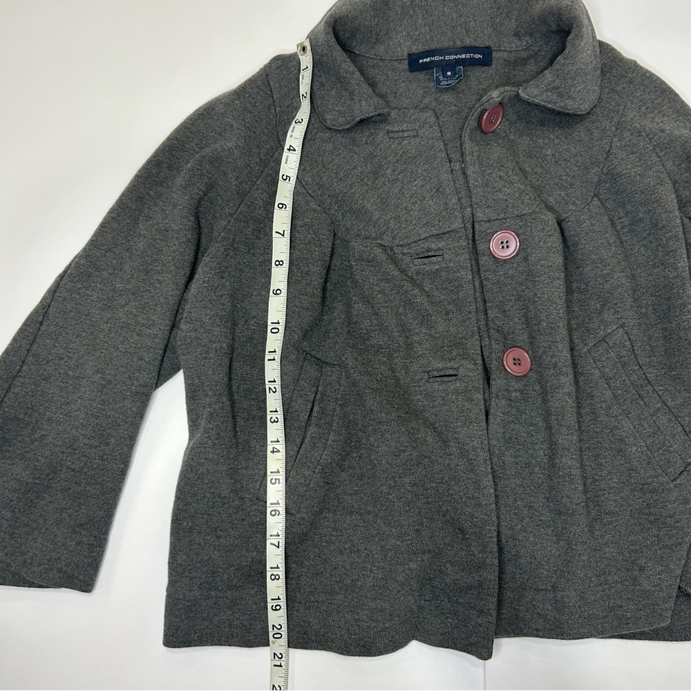 French Connection Gray Button Up Swing Jacket Wom… - image 4